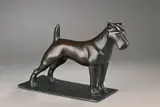 Fox-terrier by Louis Dumouchel, Bronze à patine brun rouge, sold Nov 2024