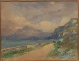 : bord de lac by Joannes Drevet, Aquarelle signée en bas à droite, sold Nov 2024