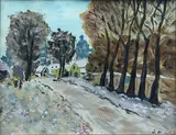 : Hameau sous la neige by E. Maclet, Gouache signée en bas à droite, sold Nov 2024