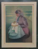 La brodeuse by Louis Toffoli, Lithographie couleur numérotée, sold Nov 2024
