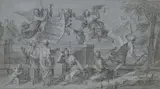 Histoire de Coriolan by François-Alexandre Verdier, Crayon noir rehauts de craie blanche sur papier bleu, sold Oct 2024