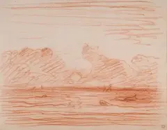 Marine by Charles-François Daubigny, Sanguine, sold Oct 2024