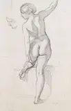 Etude de nu féminin de dos by Joseph Blanc, Crayon noir, sold Oct 2024