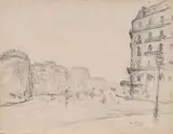 Vue animée des Grands Boulevards by Johannes Ten Cate, Crayon noir, sold Oct 2024