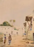 Vue d'une rue d'Alger by Ferdinand Wachsmut, Aquarelle sur traits de crayon noir, sold Oct 2024