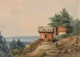 Paysage montagneux animé by Jules Coignet, Aquarelle, sold Oct 2024