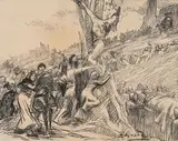 Etude pour " l'accident by Paul-Albert Besnard, Crayon noir, sold Oct 2024