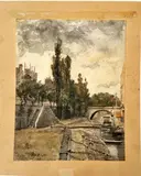 Quai de Seine à Paris by Eugène Henri Alexandre Chigot, Aquarelle sur traits de crayon noir, sold Oct 2024