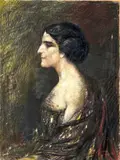 Portrait de femme de profil gauche by Henry de Groux, Pastel sur papier velours, sold Oct 2024