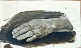 Etude de mains by Georges Henri Burdy, Gouache sur traits de crayon noir `, sold Oct 2024