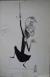 Madeleine Renaud (le diable par la queue) by Jan Mara, Encre et gouache blanche signée en bas à droite titrée et portant des annotations, sold Oct 2024