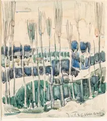 Paysage by Joseph Pressmane, Aquarelle, sold Nov 2024