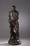 Susse Éditeurs, Paris Grand paysan, modèle créé en 1902 by Jules Dalou, Bronze à patine brune, sold Nov 2024