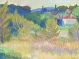 Paysage de Provence by François Diana, Gouache, sold Nov 2024