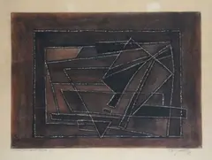 L'homme au doigt coupé by Jean Signovert, 1978, Pastel, fusain et grattage, sold Nov 2024
