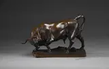 Taureau de combat by Charles Laurent Daragon, 1989, Epreuve en bronze patinée signée sur la terrasse et datée, sold Nov 2024
