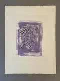 Sans titre ou Griffure sur fond violet (3ème état) by Jean Fautrier, 1963, Eau-forte, aquatinte et lavis, sold Nov 2024