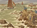 Les mousses by Henri Rivière, 1906, Lithographie couleurs, série Au vent de Noroît Feuille :, sold Jul 2023