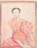 La femme en rose by Alejo Vidal-Quadras Veiga, Gouache et crayon, sold Jul 2023