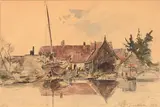 Petit chantier naval, calfatage by Johann Barthold Jongkind, 1858, Aquarelle, sold Jul 2023