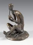 Le joueur de pipeau by Robert Couturier, vers 1950, Épreuve en bronze patiné, sold Jul 2023