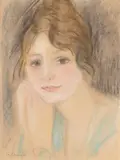 Portrait de jeune fille pensive by Charles Camoin, Pastel, sold Jul 2023