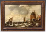 Bateaux au port by Bonaventura Peeters, Panneau parqueté, sold Jun 2023