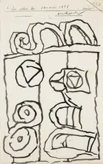 Composition by Alechinsky Pierre, 1968, Encre sur papier signé et daté en haut Ink on paper, sold Feb 2017