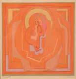 Composition cubiste by Robert Poyaud, 1929, Gouache sur papier, sold May 2024