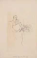 Lilette assise, circa 1964 by Sam Szafran, Lithographie sur papier, sold May 2024