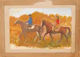 Lot comprenant : - Cavaliers au pas by Mateo Hernández, Gouache, sold Apr 2024