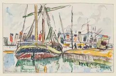 Marseille by Paul Signac, 1931, Mine de plomb et aquarelle sur papier, sold Apr 2024