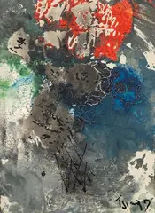 Sans titre by Thanos Tsingos, Gouache sur isorel, sold Apr 2024