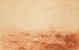 Voilier au large d'une côte rocheuse by Félix Ziem, Sanguine sur papier, sold Mar 2024