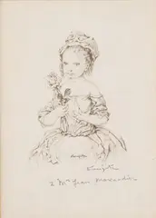 La Petite Fille à la Rose by Léonard-Tsuguharu Foujita, Lithographie sur papier Japon, sold Feb 2024