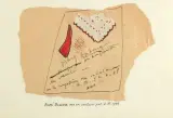 Georges HUGNET (1906-1974) Emporte le vent ou les mystères du Catalan by André Beaudin, Collage et aquarelle sur morceau déchiré de nappe du restaurant Le Catalan, contrecollé su, sold Mar 2022