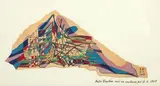 Georges HUGNET (1906-1974) Composition abstraite by André Beaudin, 1945, Gouache sur morceau déchiré de nappe du restaurant Le Catalan, contrecollé sur papier, sold Mar 2022