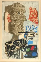 Composition abstraite by Antoni Clavé, 1956, Lithographie signée en bas à droite et numérotée, sold Mar 2022