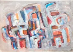 Composition by Jacques Germain, Gouache, sold Mar 2022