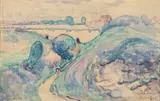 Paysage 1909 by Albert Gleizes, Aquarelle, sold Nov 2021