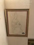 Espagnole assise by Pierre Ambrogiani, Crayon sur papier signé en bas à droite, sold Jun 2024