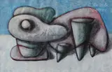 Fossiles by Guido Maggiori, Aquarelle gouachée et crayon noir, sold May 2024