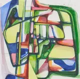 Vert oxyde et quinacridone by Mary Baird-Smith, Aquarelle, sold May 2024