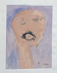 Visage by Jacques Hérold, Aquarelle sur papier, sold May 2024