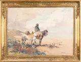 Cavalier Zouave à Nieuport-Bains, décembre 1914 by Édouard Doigneau, Aquarelle signé, sold Apr 2024