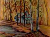 Sans titre - Cabane à sucre by Bruno Cote, Pastel, sold Oct 2023