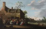 Fête villageoise by Joost Cornelisz Droochsloot, Panneau de chêne, trois planches, renforcé, sold Apr 2023