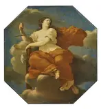 Allégorie de la Justice by Giovanni Francesco Romanelli, Toile octogonale (anciennement à vue ovale), sold Dec 2022