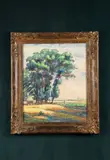 Paysage aux arbres by Jean Peske, Aquarelle sur papier, sold Dec 2022