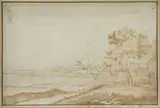 Paysage by Coryn Boel, 1662, Plume et encre brune et crayon noir sur vélin, sold Jun 2022